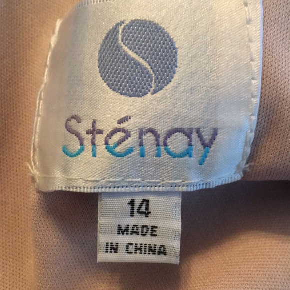 Stenay Cobalt Blue and Tan Evening Gown - Picture 7 of 9